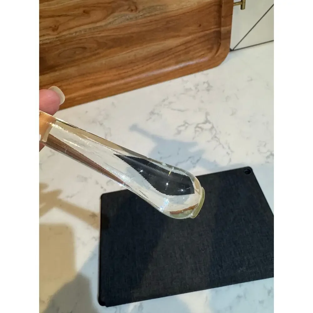 Vintage Elegant Clear Glass Cocktail Muddler with Twist Stem and Ball Finial